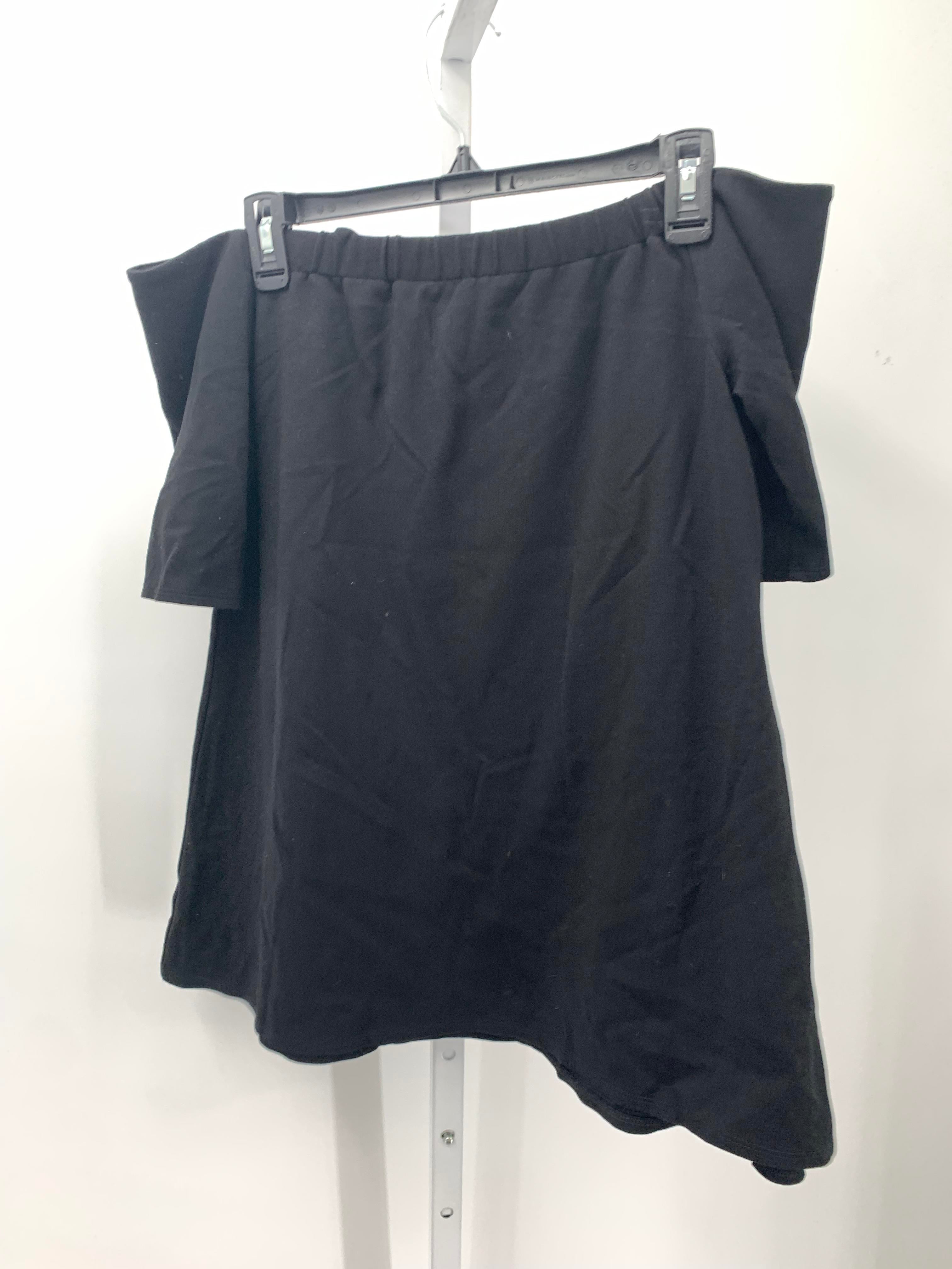 Black Size Large Maternity Short Sleeve Shirt