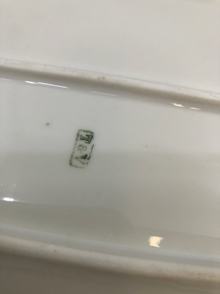 VTG LIMOGES OVAL SERVING PLATE T&V MARGUERITE BROWN BLOSSOM.