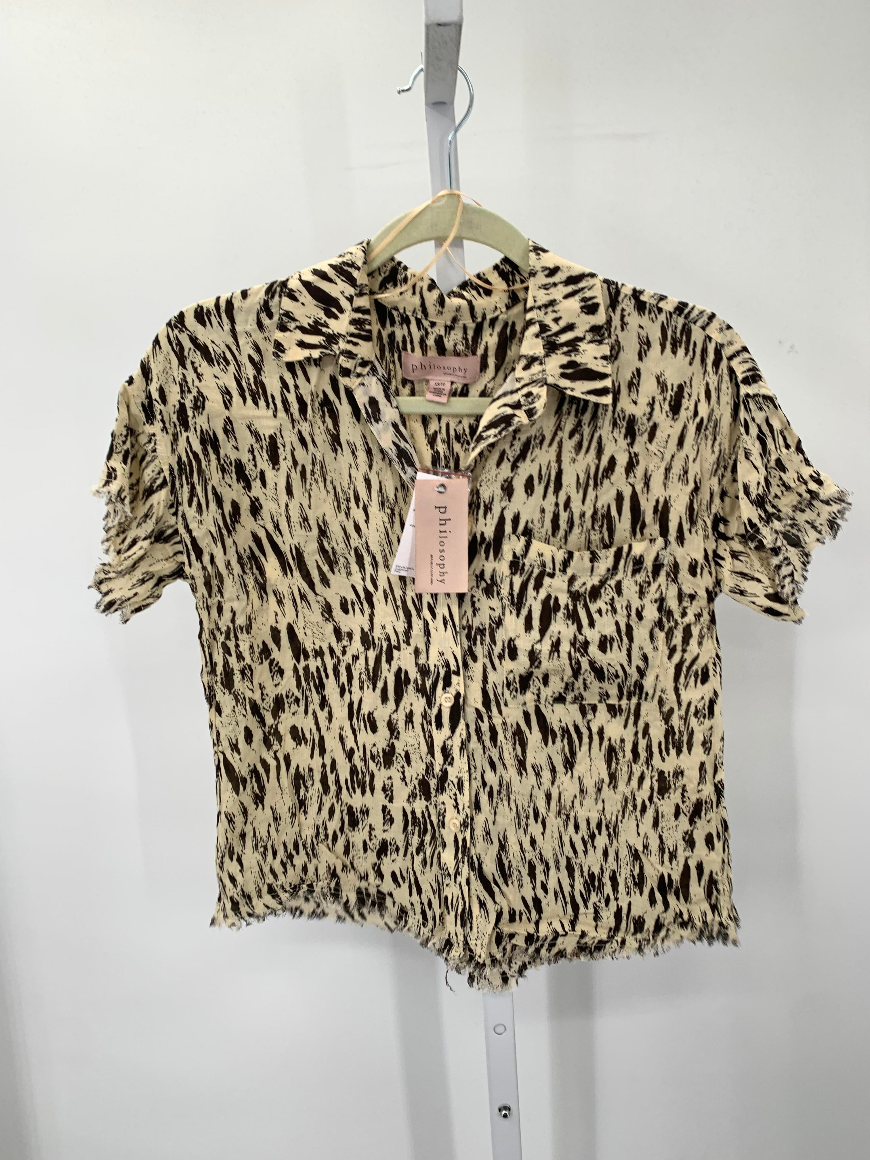 philosophy Size X Small Misses Short Sleeve Shirt