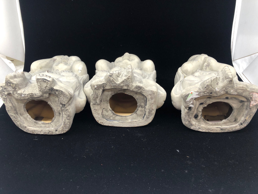 3pc BUDDHA CERAMIC HEAR, SPEAK, SEE NO EVIL.