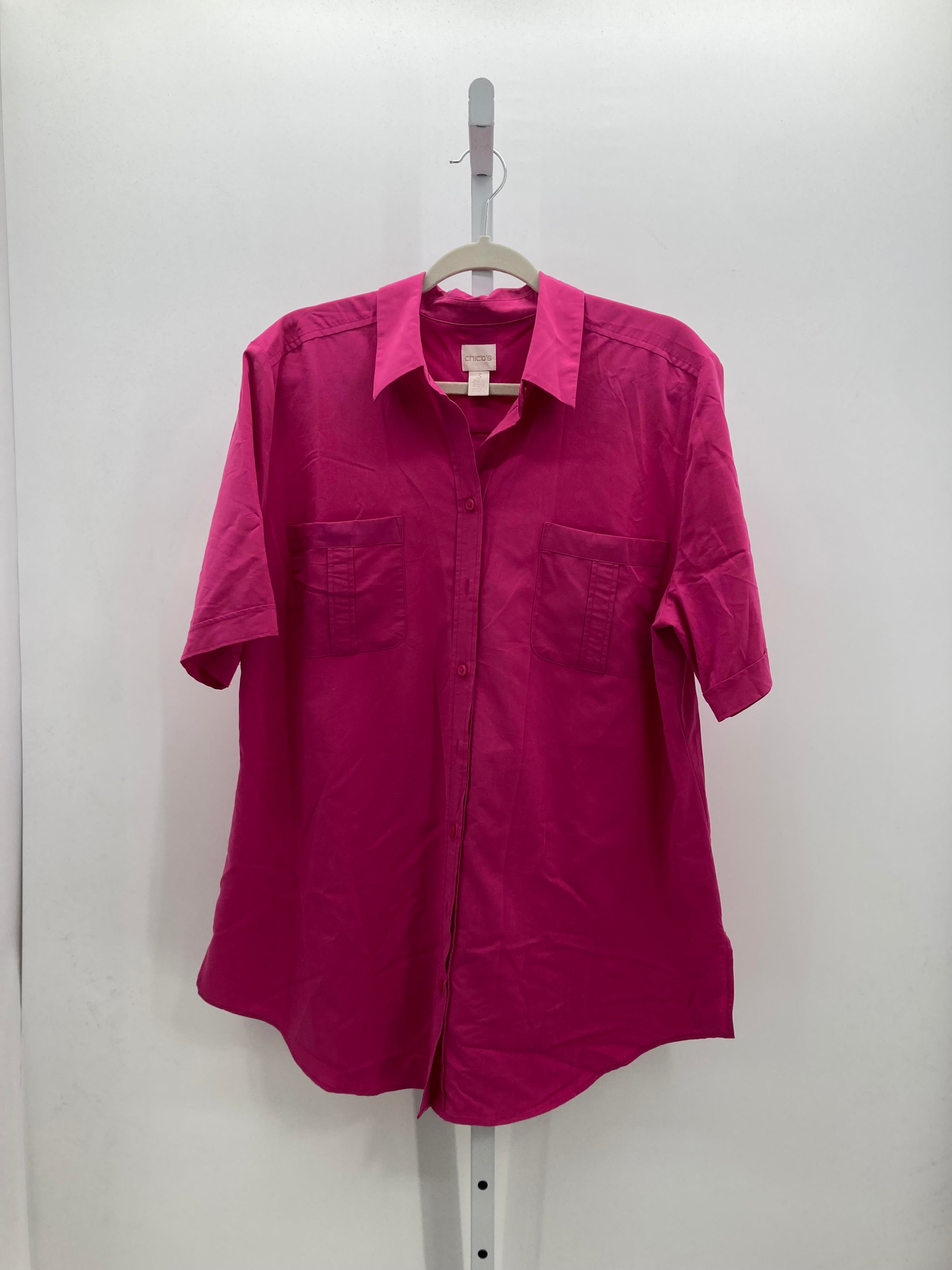 Chico's Size Large Misses Short Sleeve Shirt