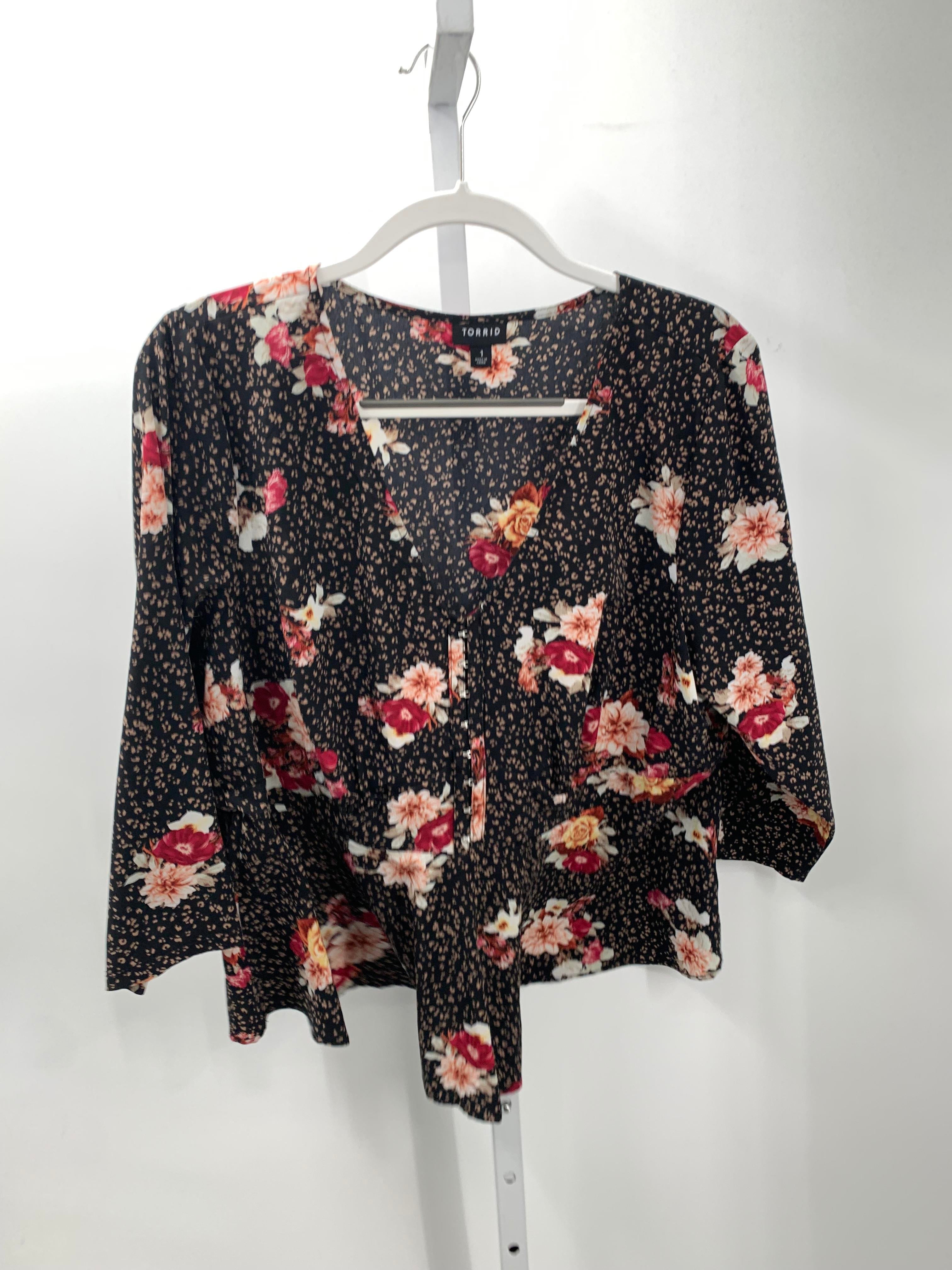 Torrid Size 1X Womens 3/4 Sleeve Shirt