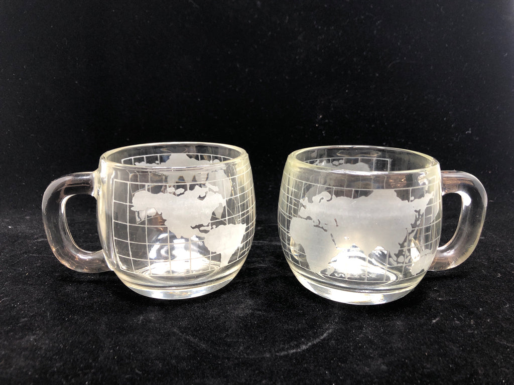 2 VTG NESTLE GLOBE MUGS.