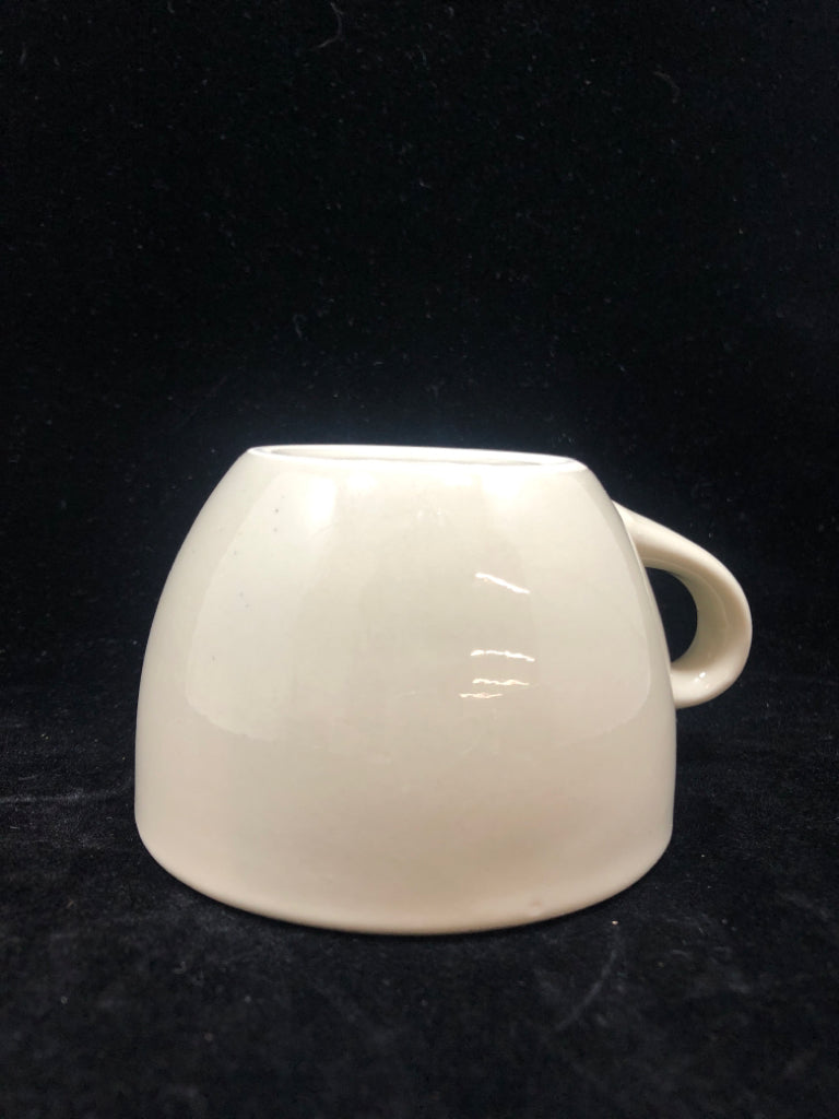 10 CREAM CERAMIC COFFEE CUPS.