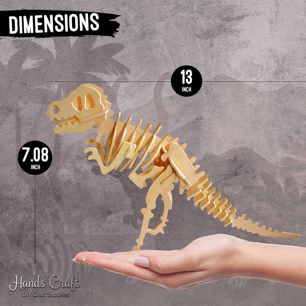 DIY 3D Wooden Puzzle 6CT, Dinosaur