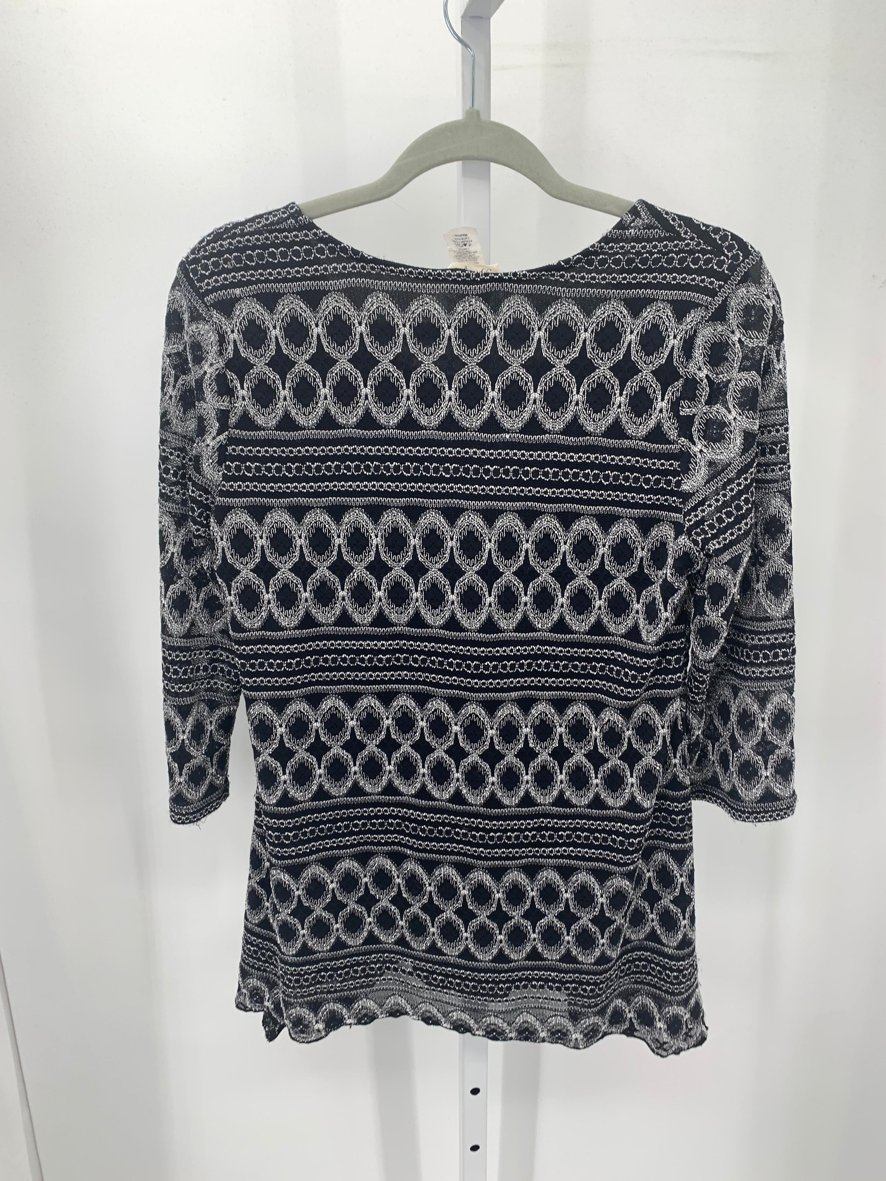 Brittany Black Size Medium Misses 3/4 Sleeve Shirt
