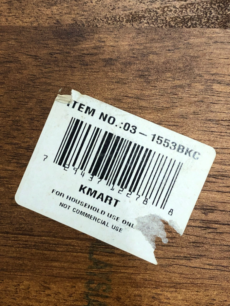 2 BLACK/DARK WOOD STOOLS.