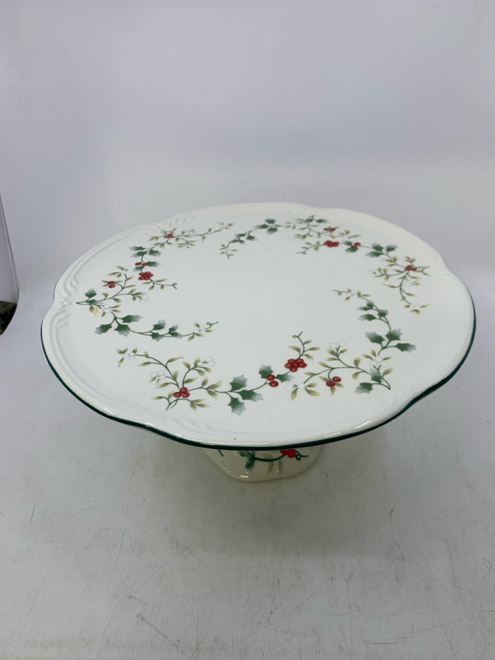 PFALTSGRAFF WINTER BERRY FOOTED CAKE STAND.
