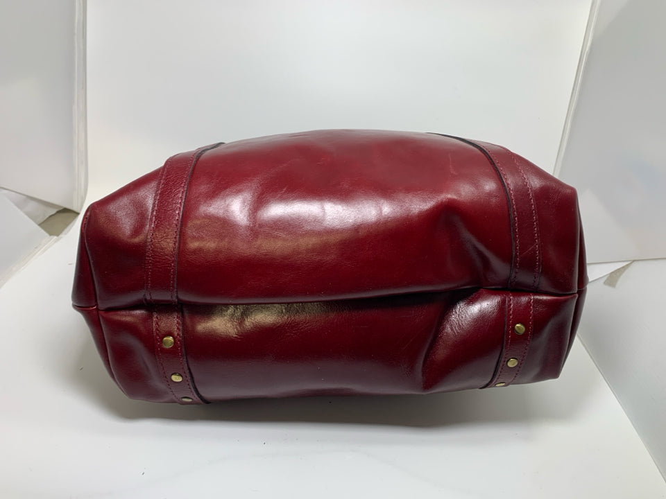 Patricia Nash Benvenuto Tote- Vintage Distressed Leather- Oxblood w/ Sleeper Bag