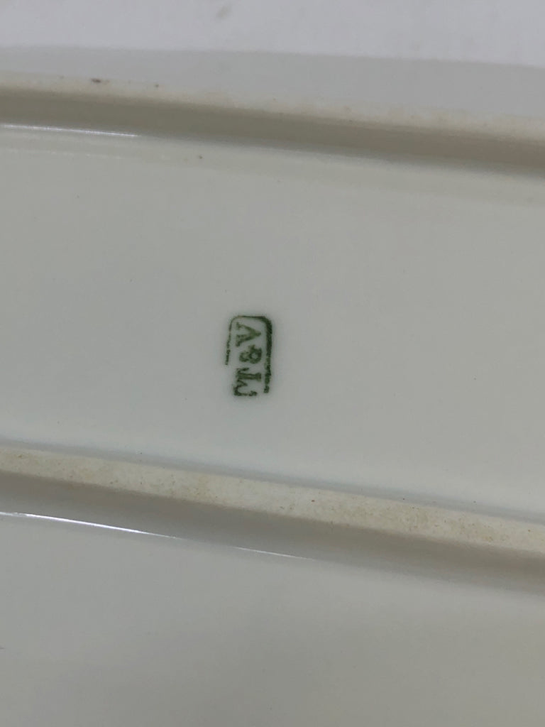 VTG LIMOGES  OVAL SERVING PLATE- T&V MARGUERITE BROWN BLOSSOM OVAL SERVING PLATE