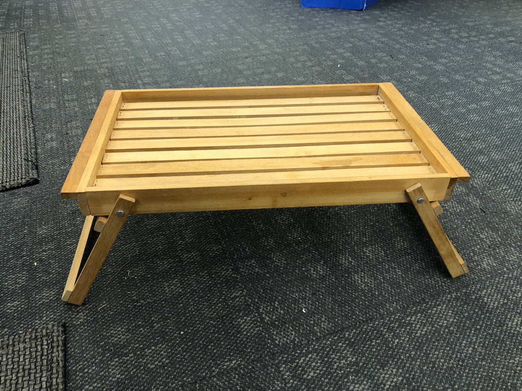 WOODEN FOLDABLE BED TRAY.