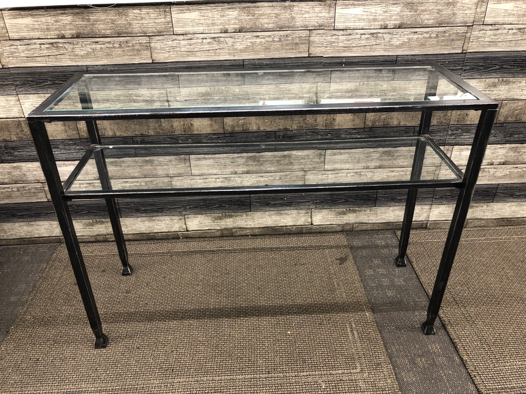 LONG GLASS SOFA/ CONSOLE TABLE.