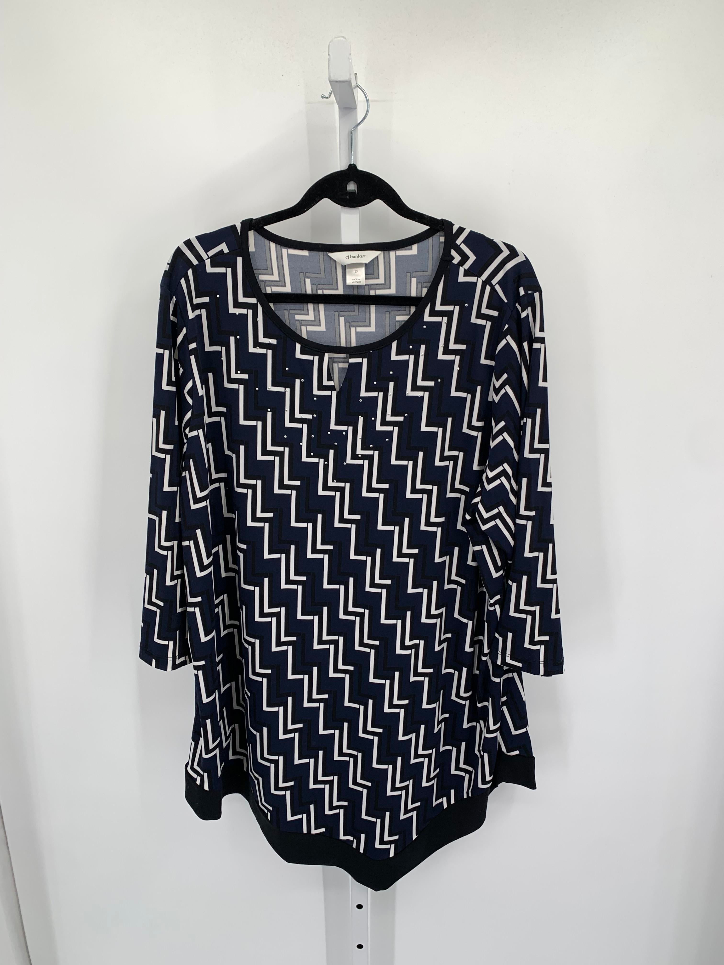 CJ Banks Size 2X Womens 3/4 Sleeve Shirt