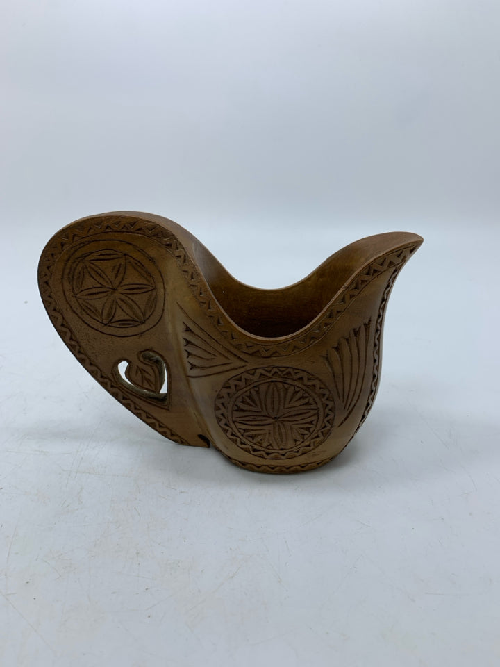 WOOD CARVED VERY DETAILED CREAMER.