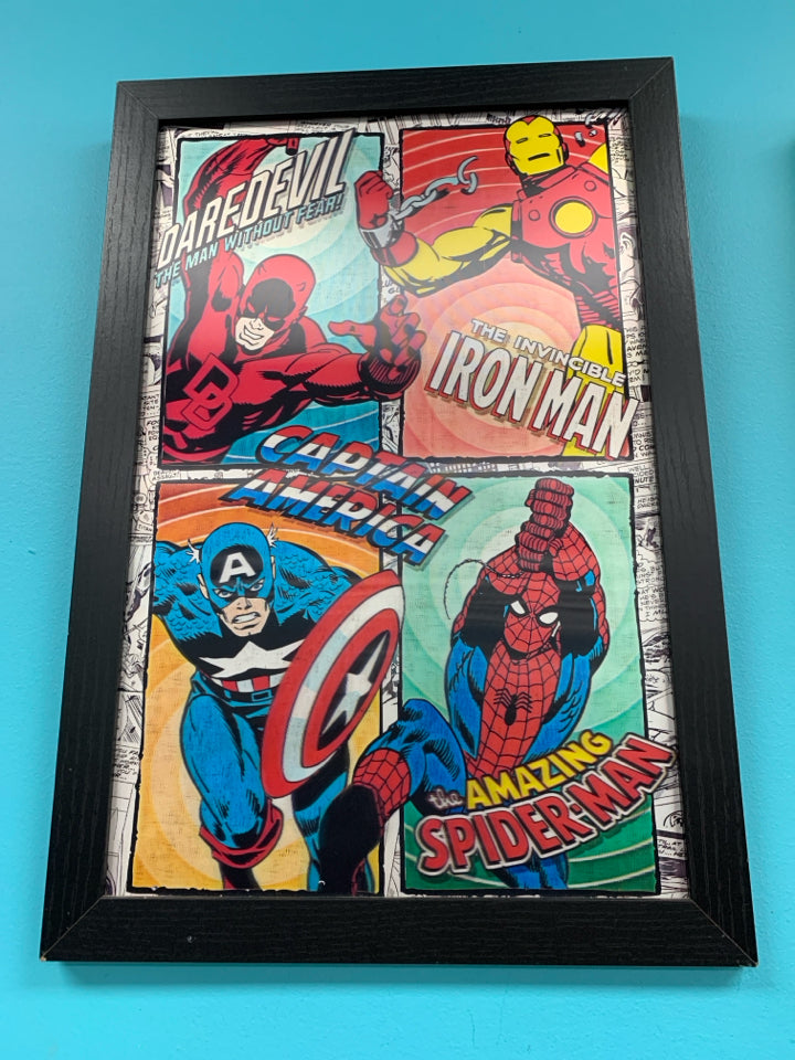 Edge Home Products 17P4MV1-4 Marvel Retro 11x17 3D Art Portrait, in 1" Frame