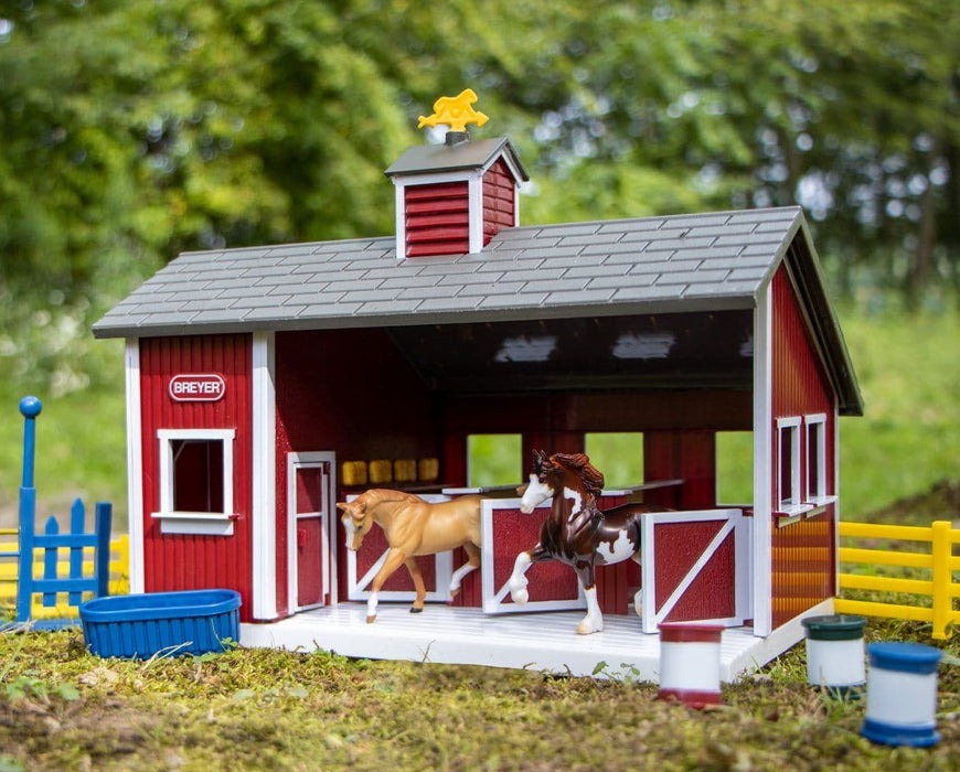 Breyer Farms Red Stable Playset