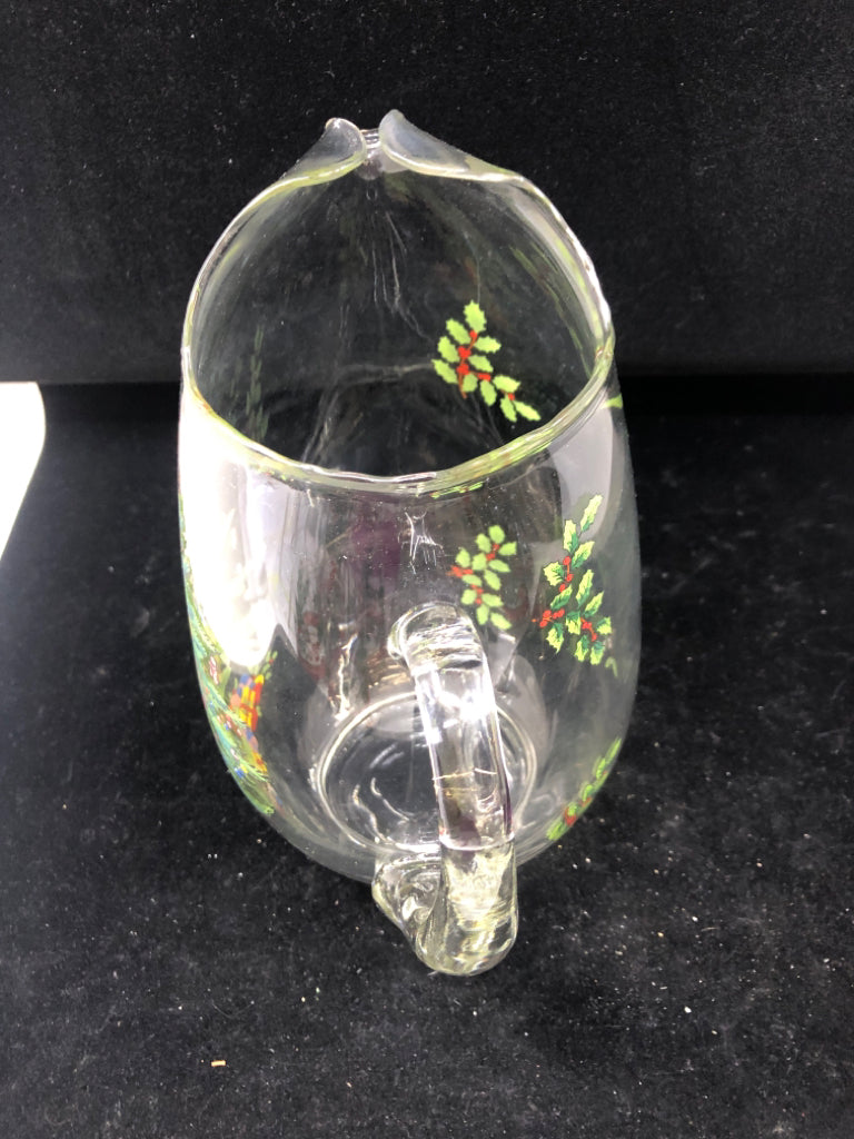 CHRISTMAS TREE GLASS PITCHER.