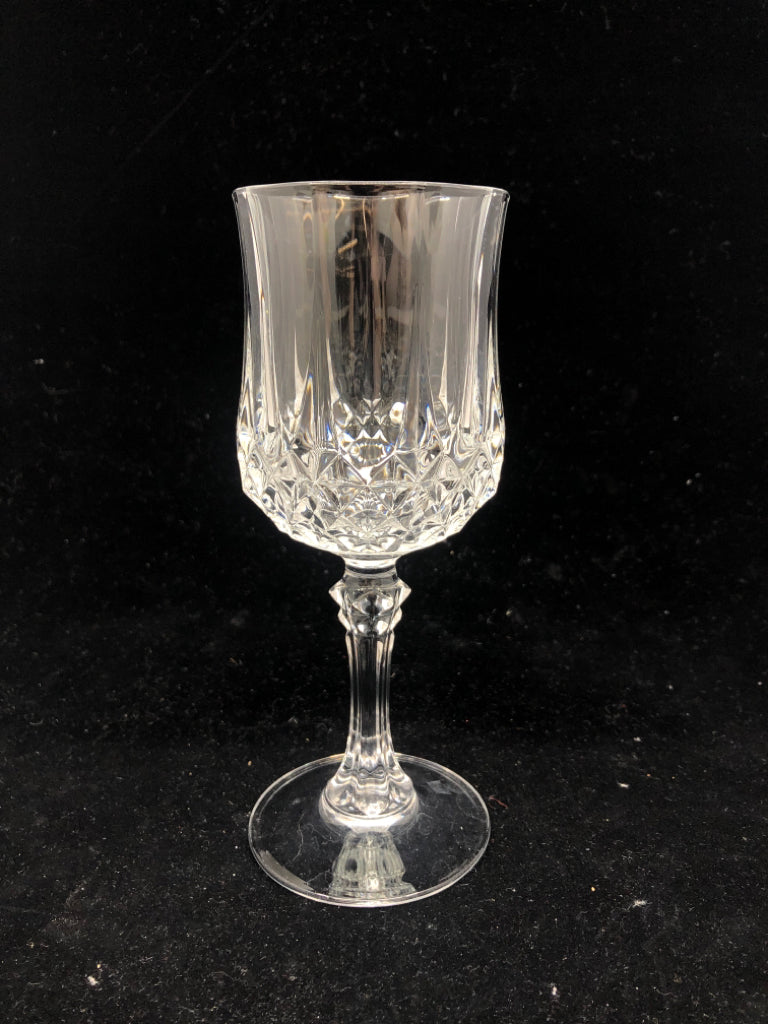 8 CUT GLASS WINE GLASSES.