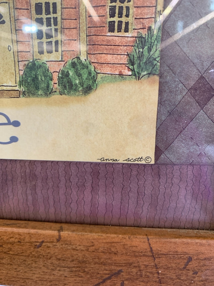HOME SWEET HOME FRAMED PRINT PRIMITIVE.