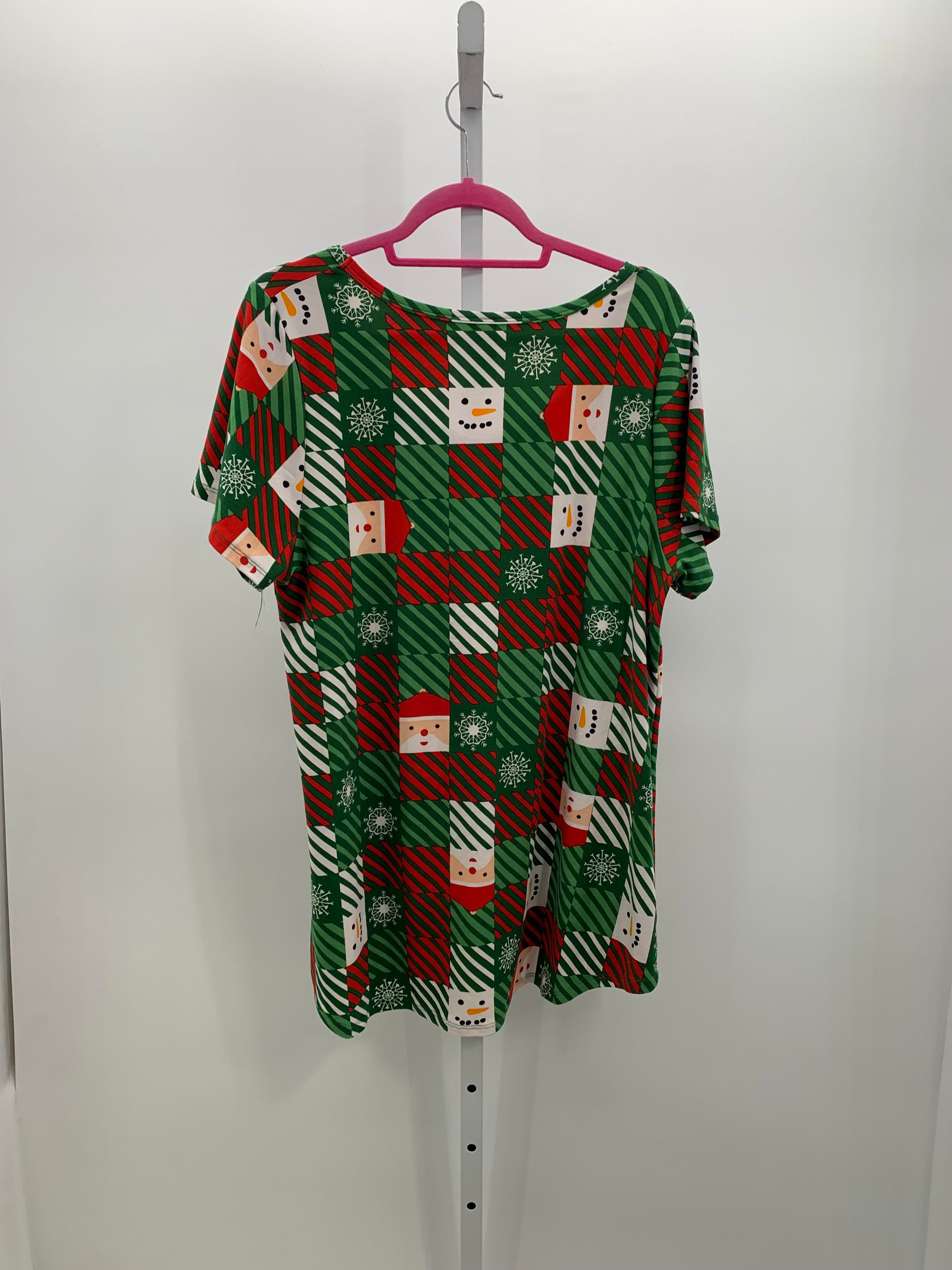 SHORT SLV SHIRT SANTA SNOW MAN