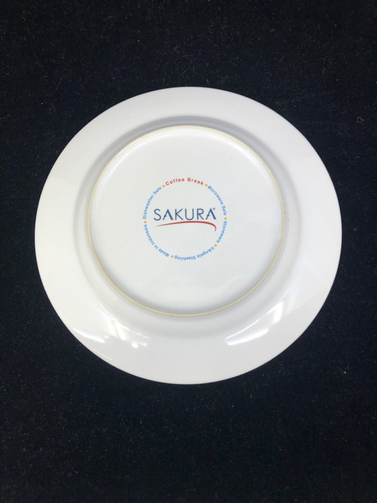 4 SAKURA COFFEE THEME ASSORTED LUNCH PLATES.