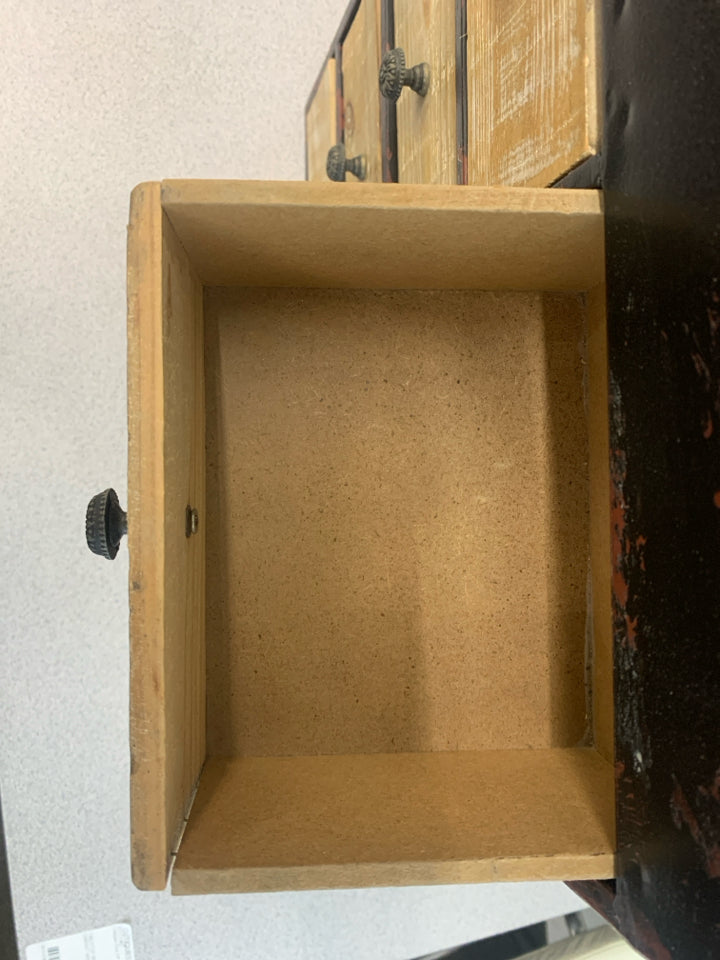 TABLETOP APOTHECARY STYLE CABINET W/8 DRAWERS & FLIP-LID.