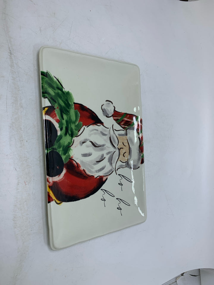 MUDPIE HO HO HO RECTANGLE SANTA TRAY.