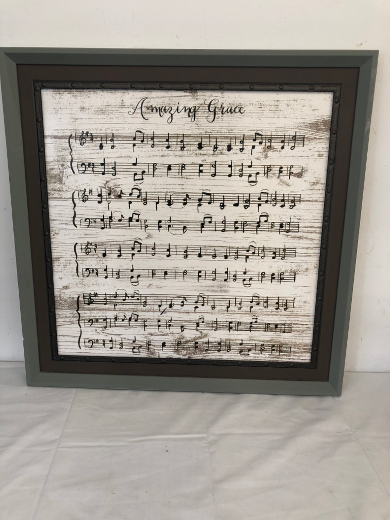 AMAZING GRACE MUSIC SHEET WALL HANGING.