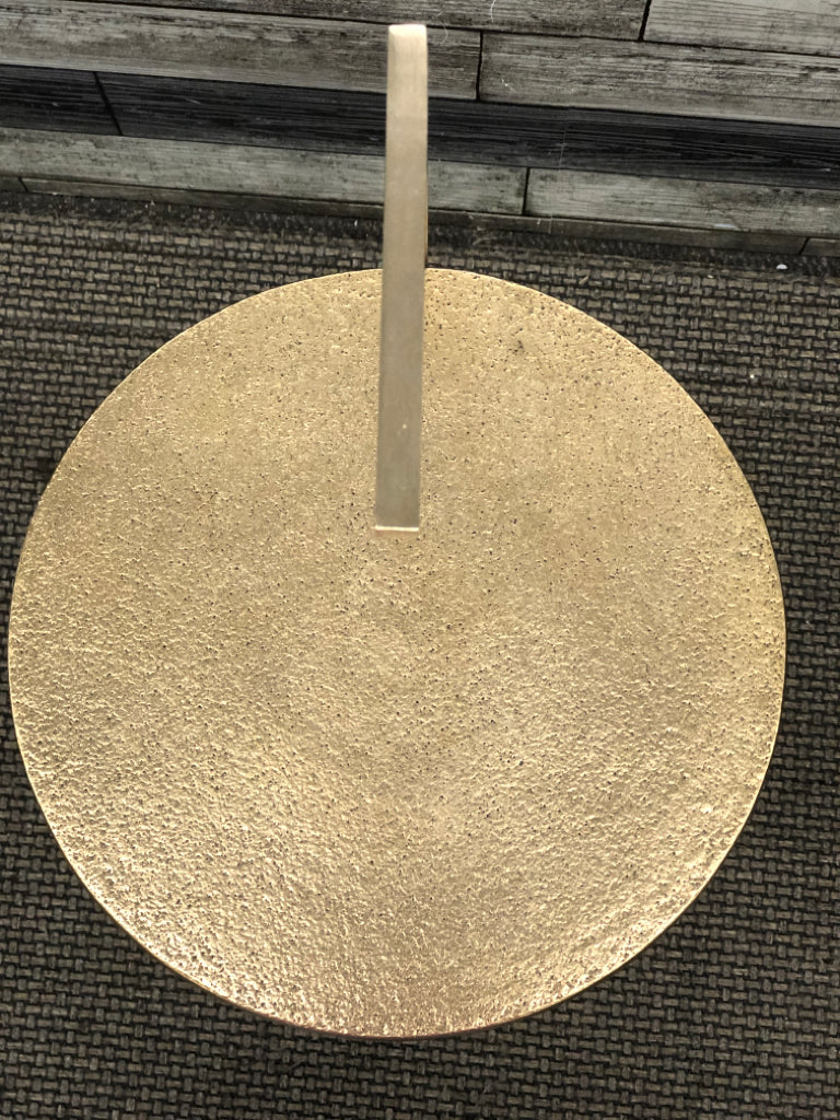 GOLD AND MARBLE BASE ROUND MARTINI TABLE.