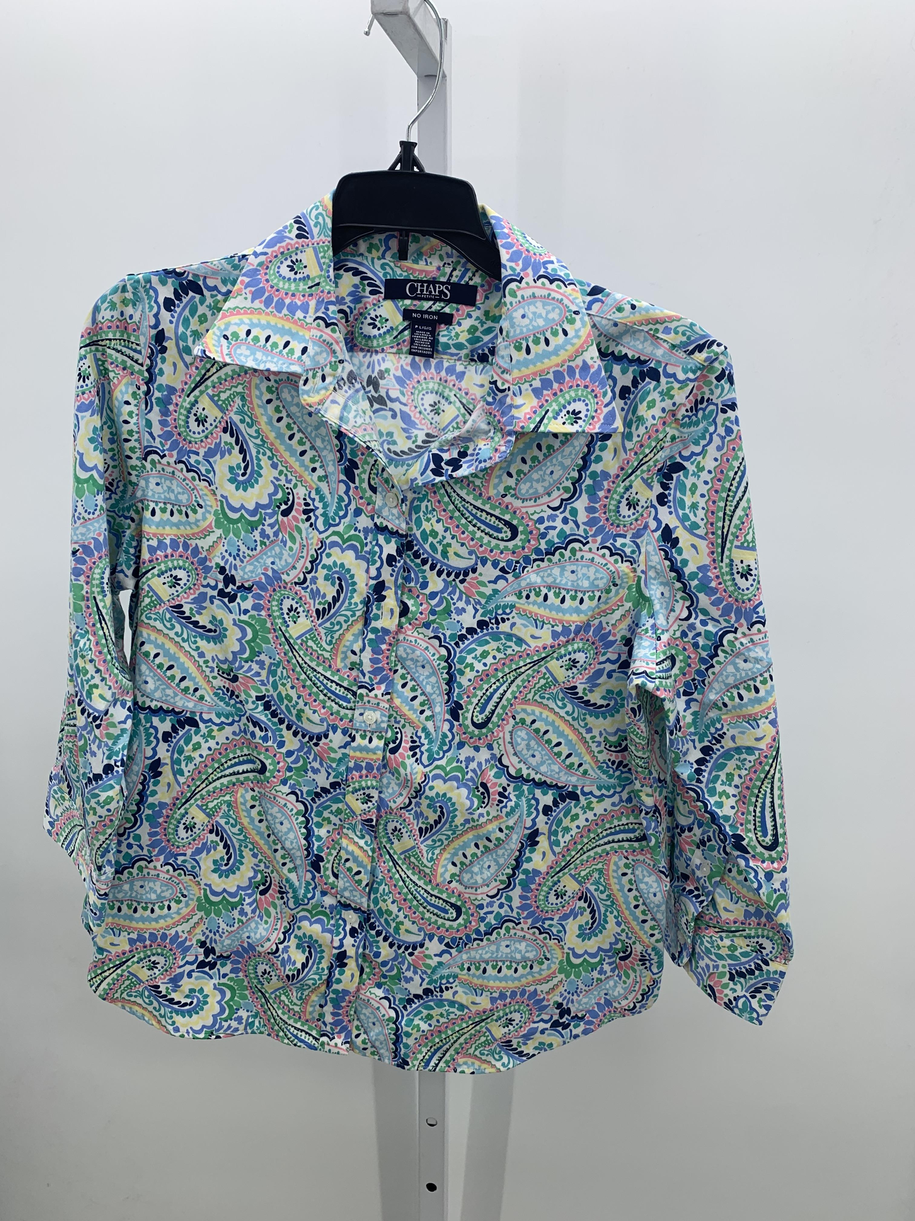 Chaps Size Large Petite Petite 3/4 Sleeve Shirt
