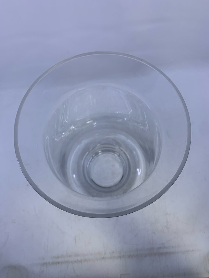 TALL GLASS CANDLE HURRICANE HOLDER.