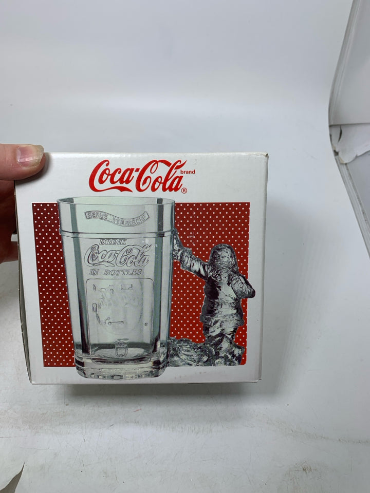 NIB VTG COLA COLA SANTA FROSTED MUG.