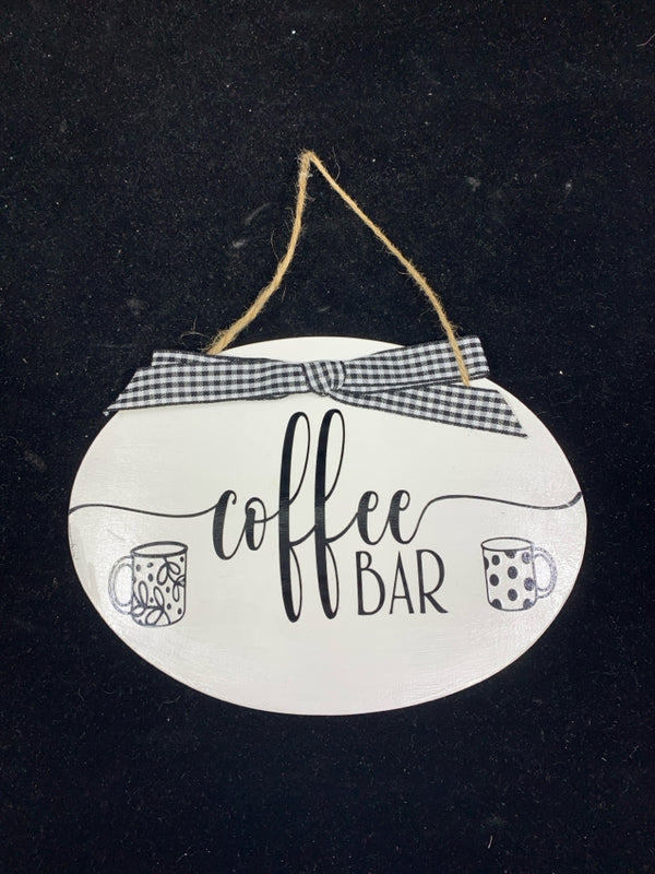 WHITE SMALL COFFEE BAR SIGN.