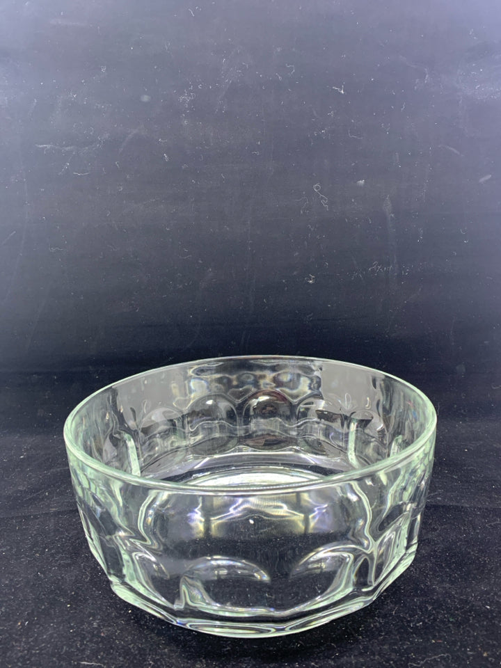 LARGE ROUND GLASS SALAD BOWL.