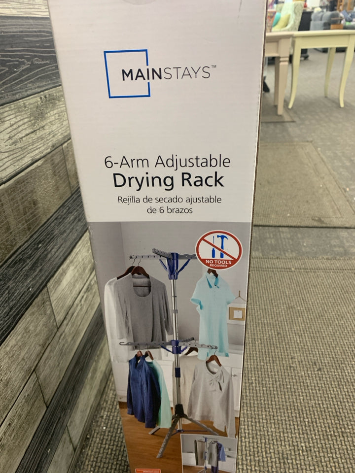 NIB 6 ARM ADJUSTABLE DRYING RACK.