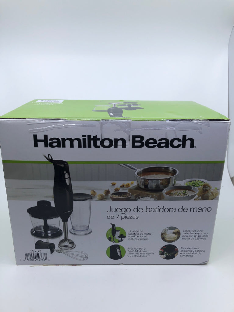 NIB HAMILTON BEACH 7 PC HAND BLENDER.