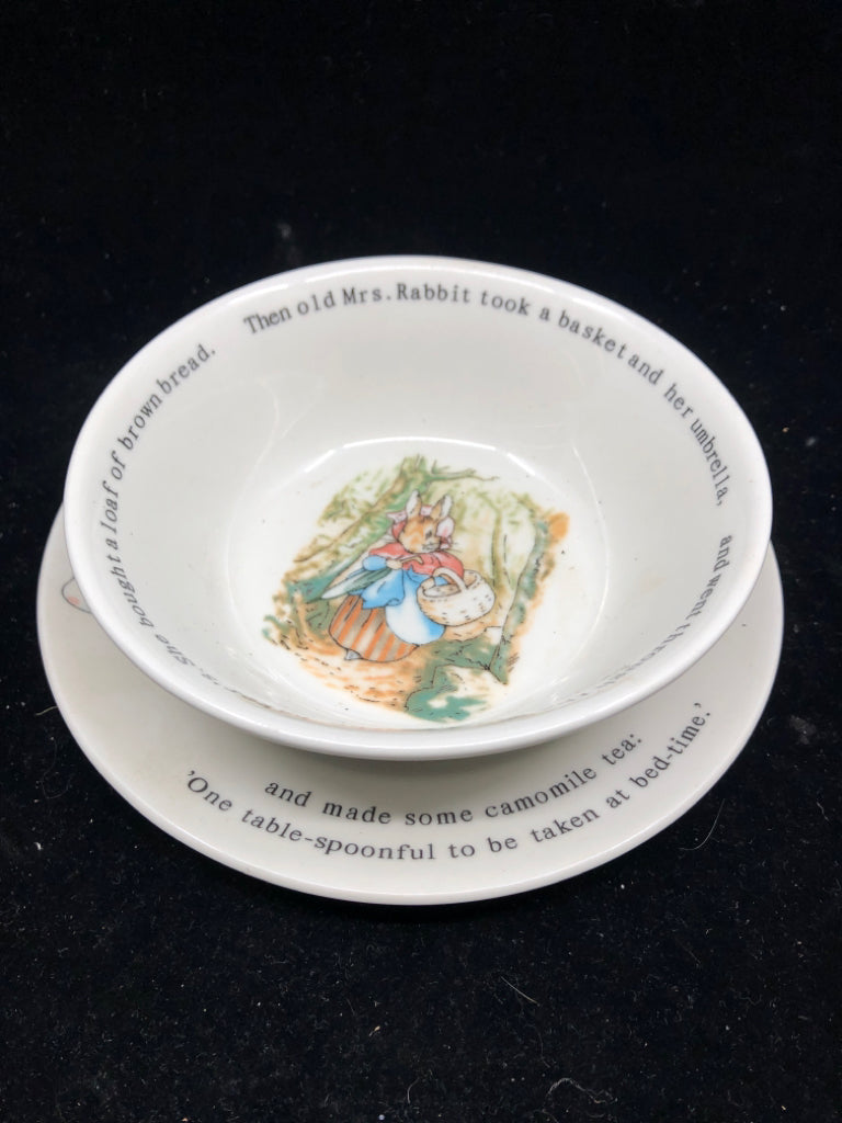 2 PC WEDGWOOD PETER RABBIT PLATE/BOWL.