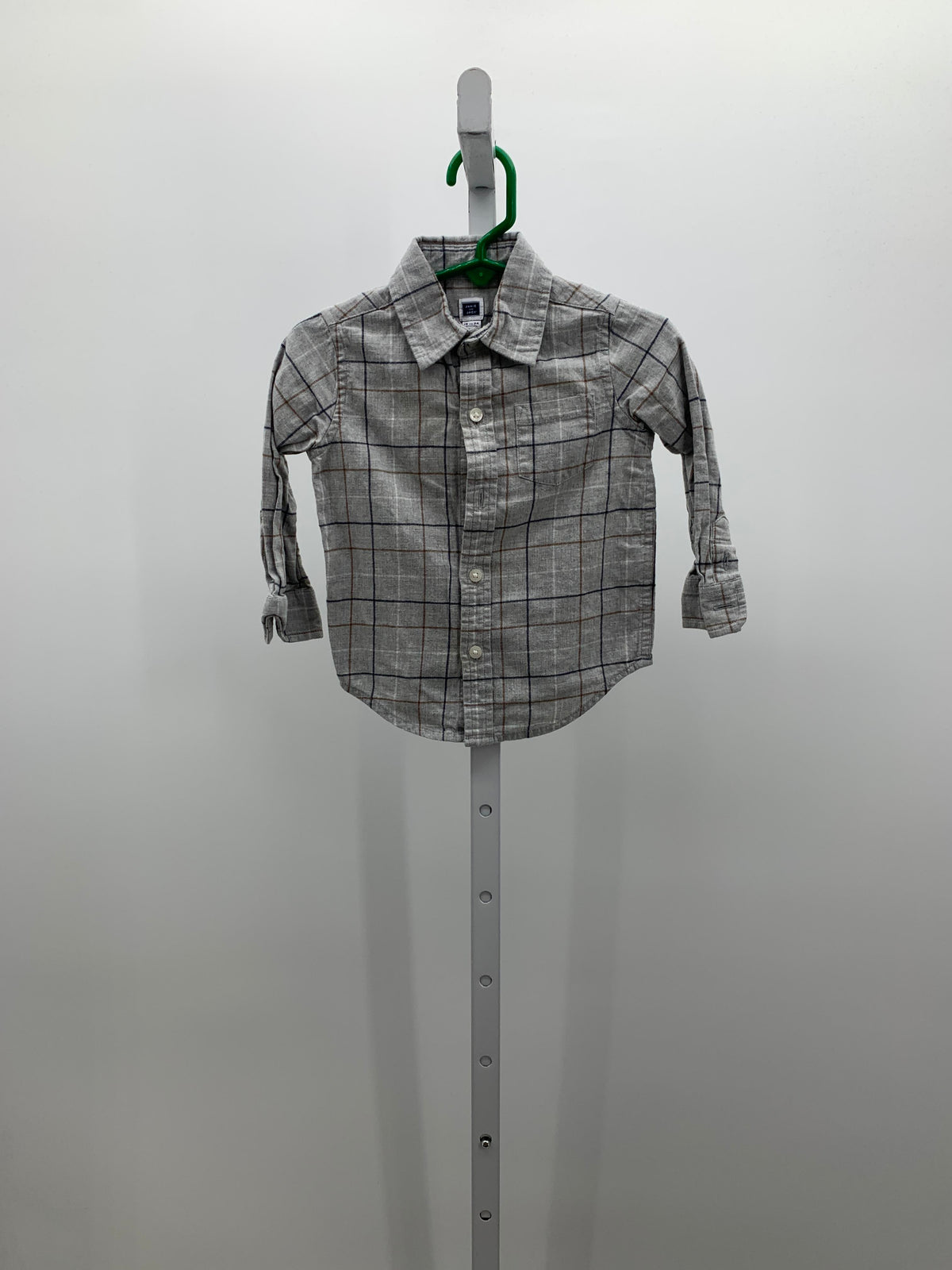 BROWN BLUE PLAID BTN DOWN