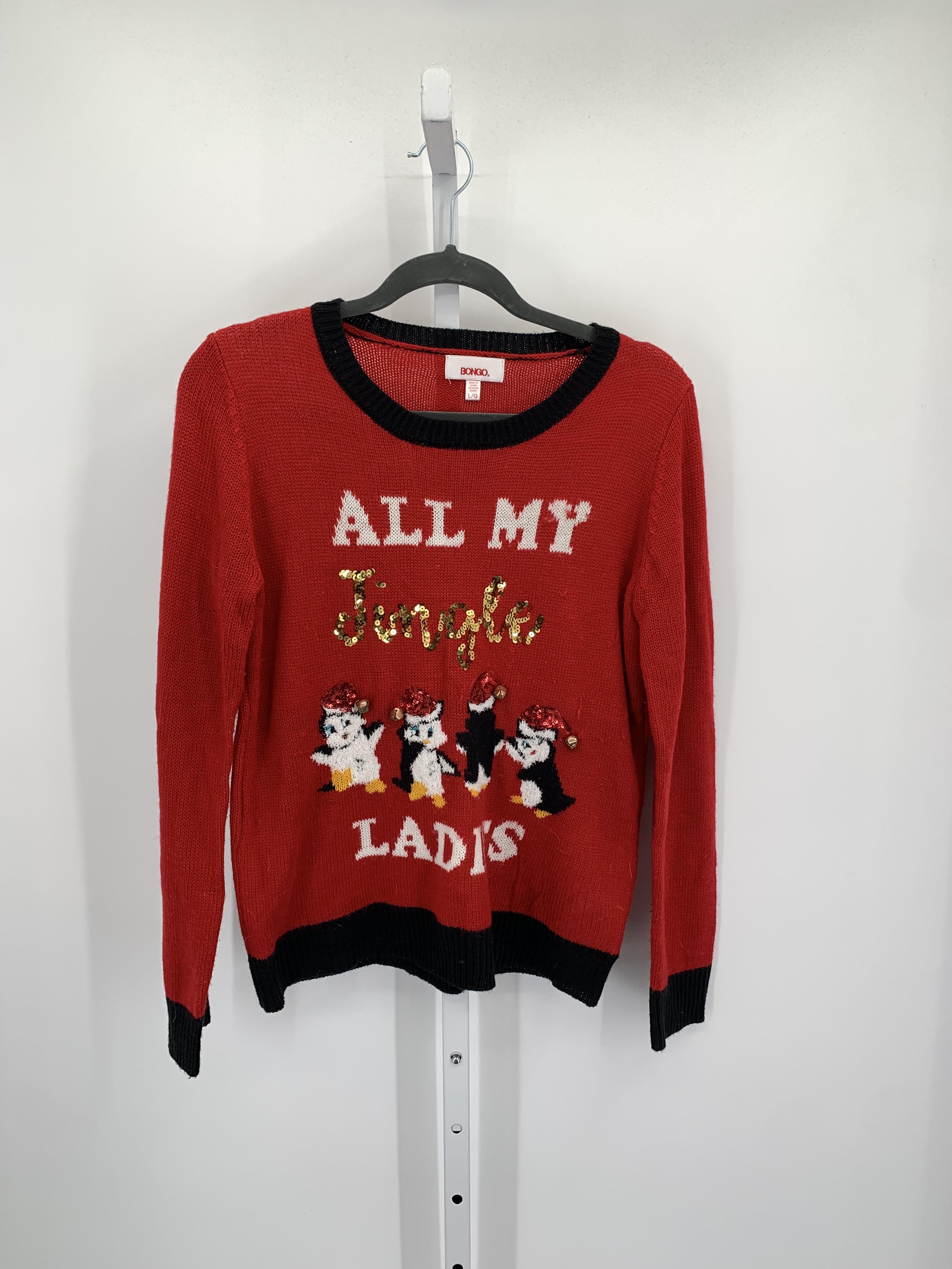 LONG SLV SWEATER ALL MY JINGLE LADIES