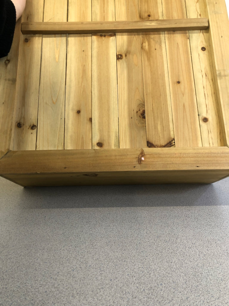 WOODEN CUBBIE  W/ LABEL BORDERS & DRAWER WALL HANGING.