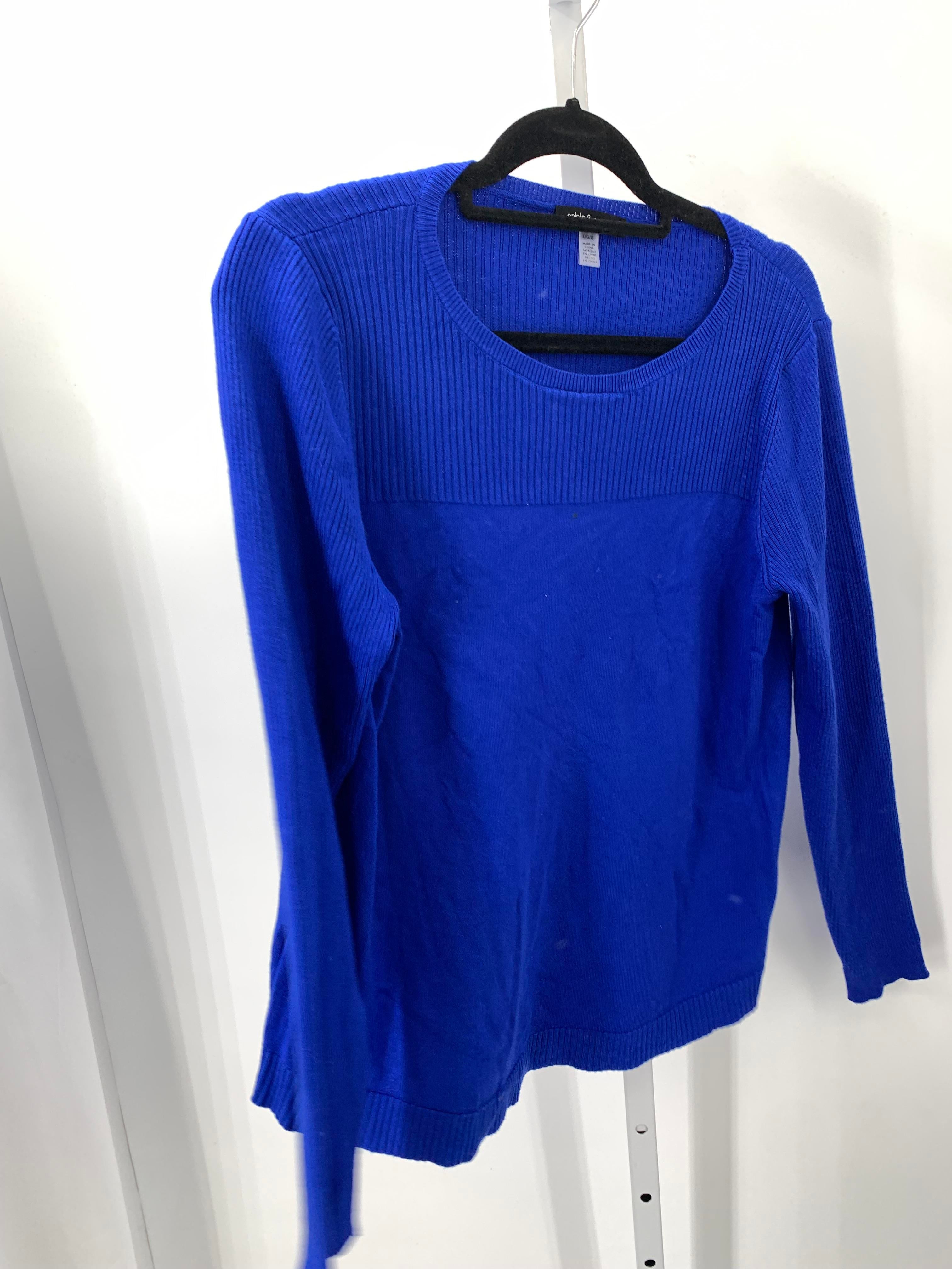 Cable & Gauge Size Large Misses Long Slv Sweater