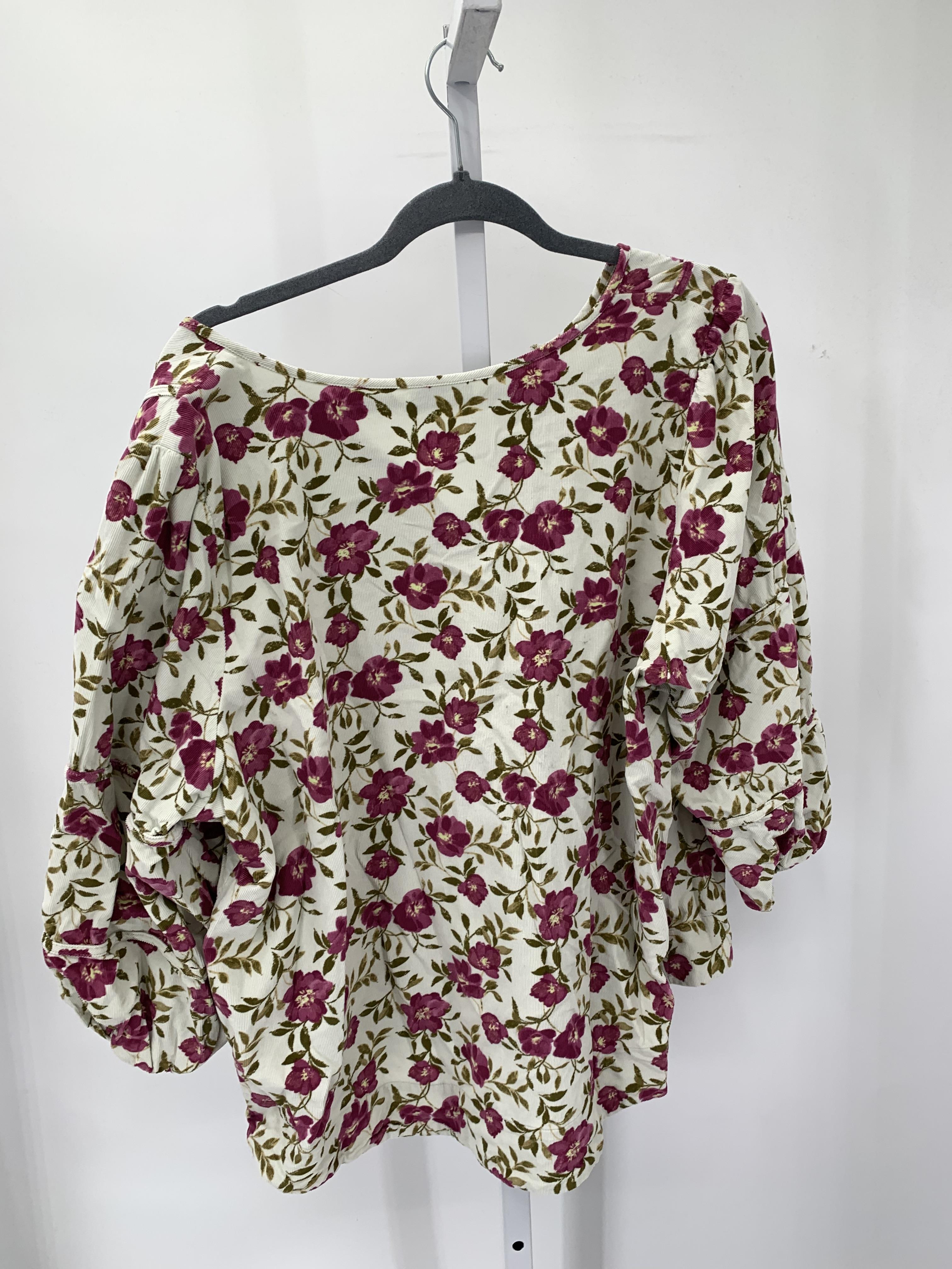 Sonoma Size 1X Womens 3/4 Sleeve Shirt