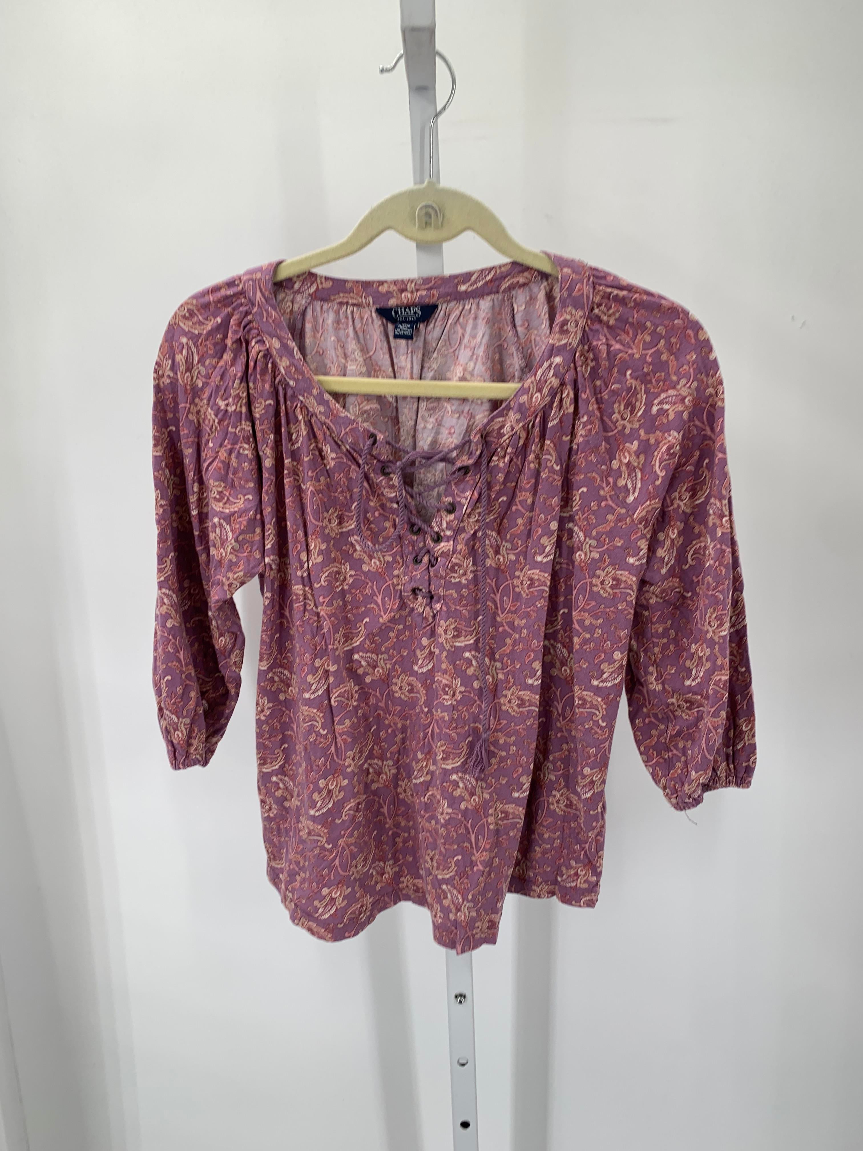 Chaps Size Small Misses 3/4 Sleeve Shirt