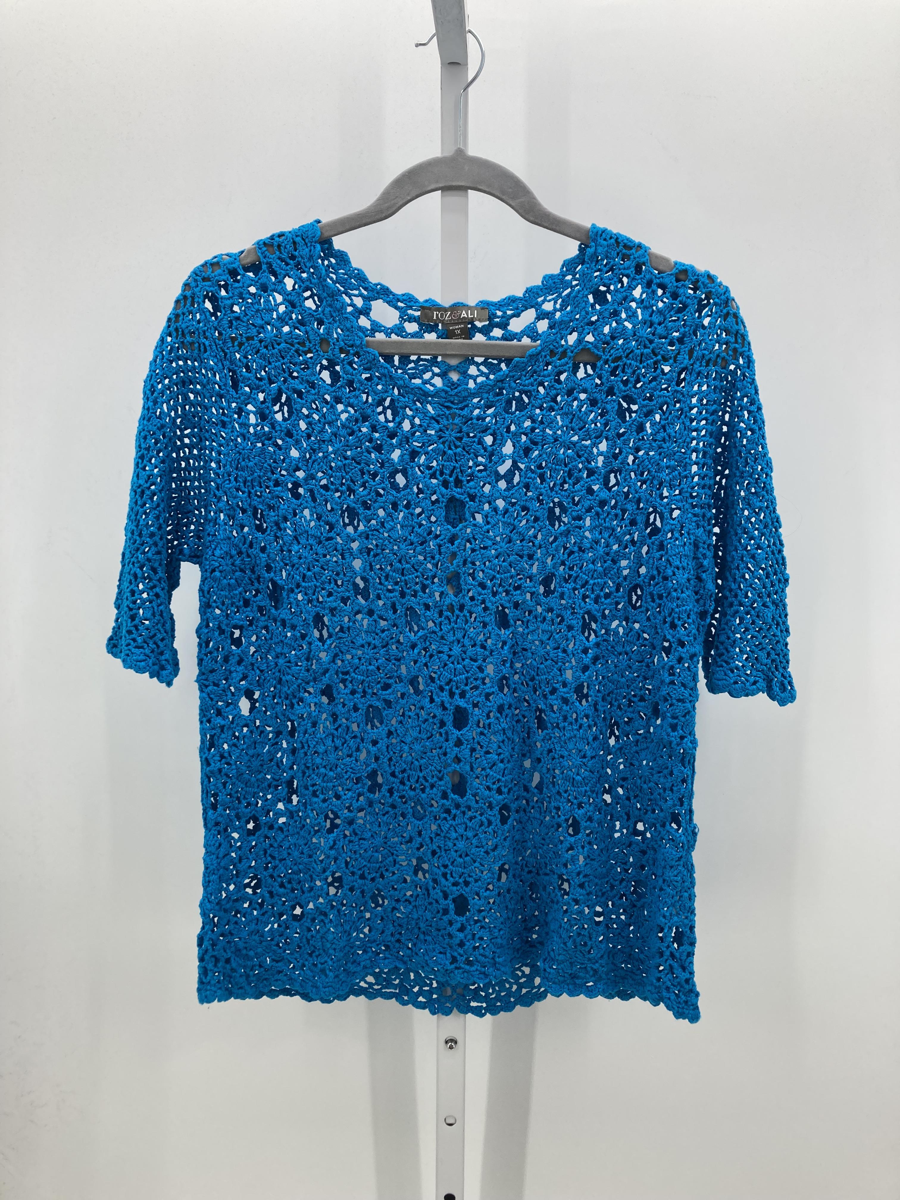 Roz & Ali Size 1X Womens Short Slv Sweater