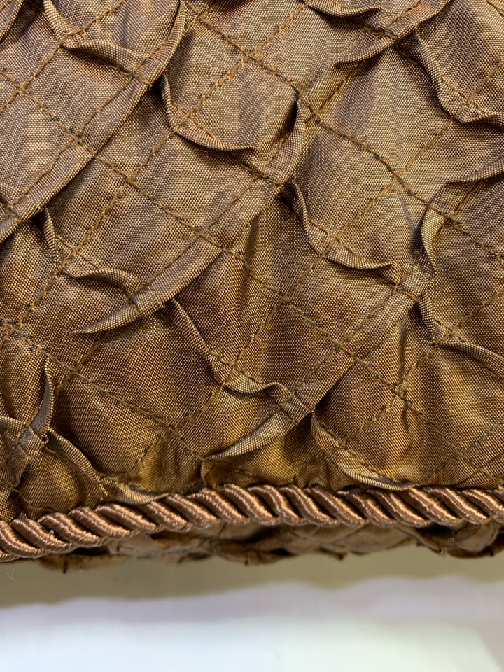 BROWN RUFFLED PILLOW W/ROPE EDGE RODEO HOME.