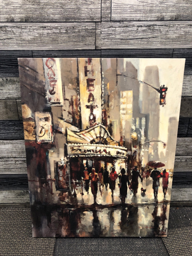 THEATRE AND PEOPLE PAINTED CANVAS.