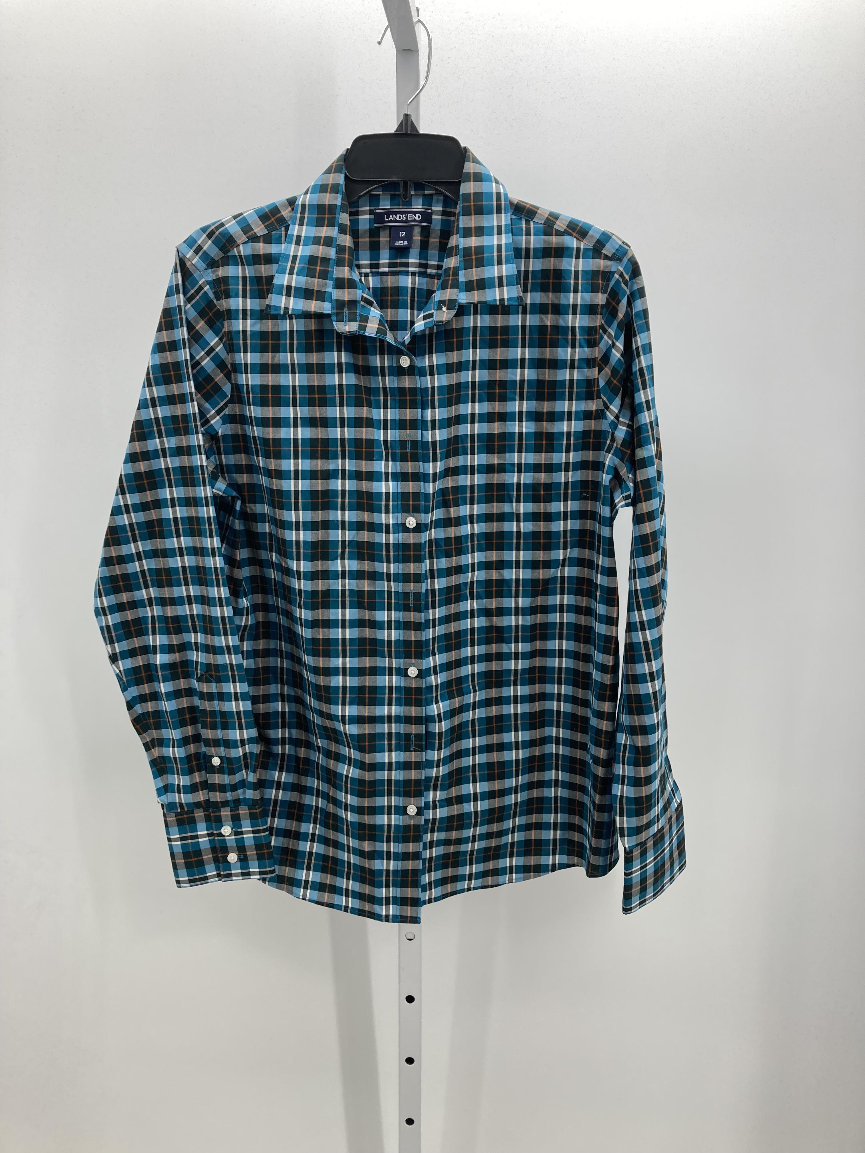 Lands End Size 12 Misses Long Sleeve Shirt