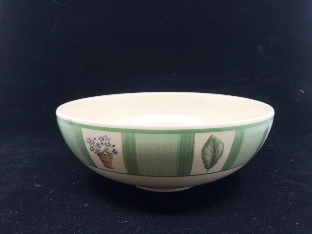 GREEN AND FLORAL PFALTZGRAFF BOWL.