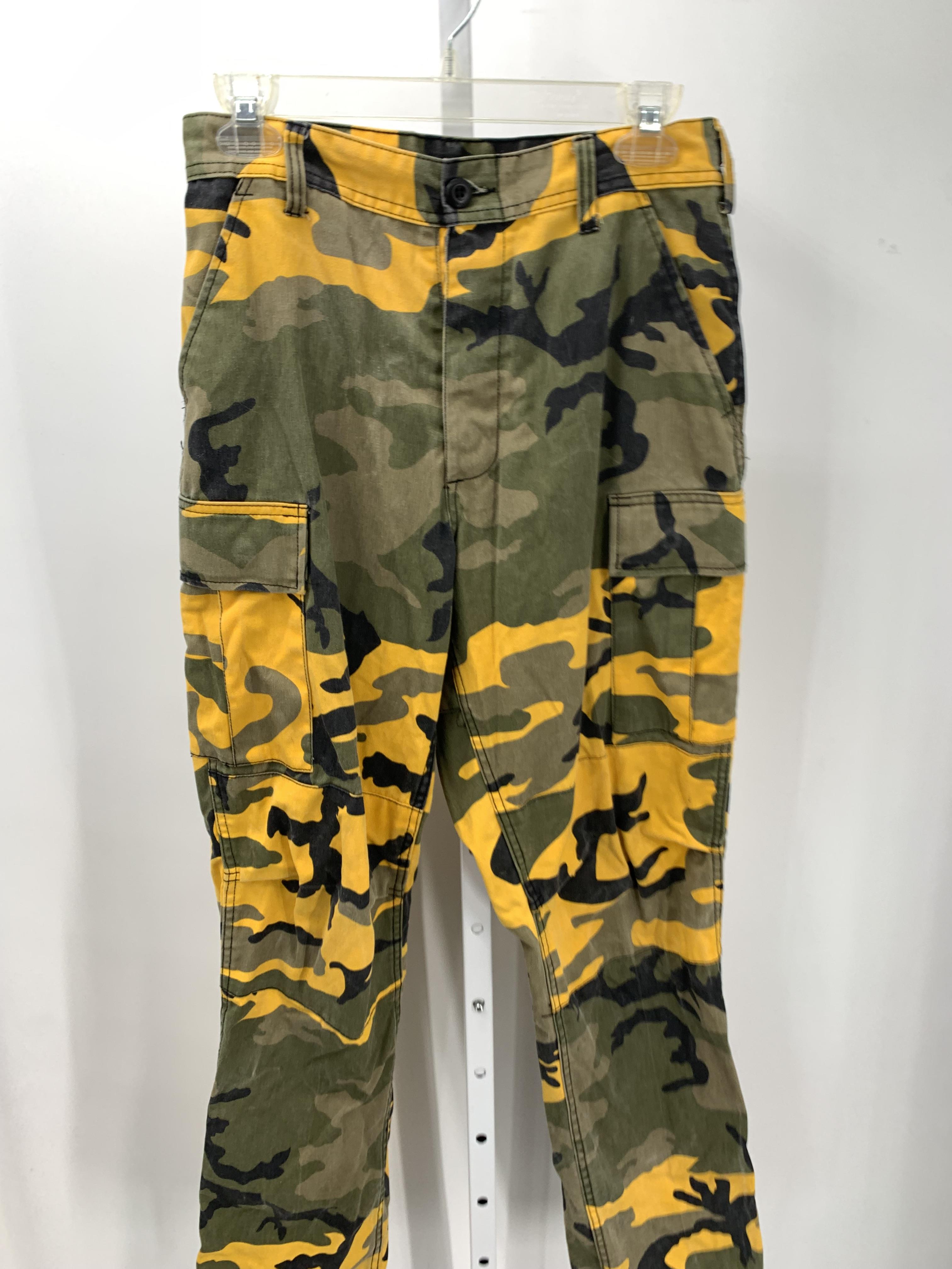 YELLOW CAMO PANTS.