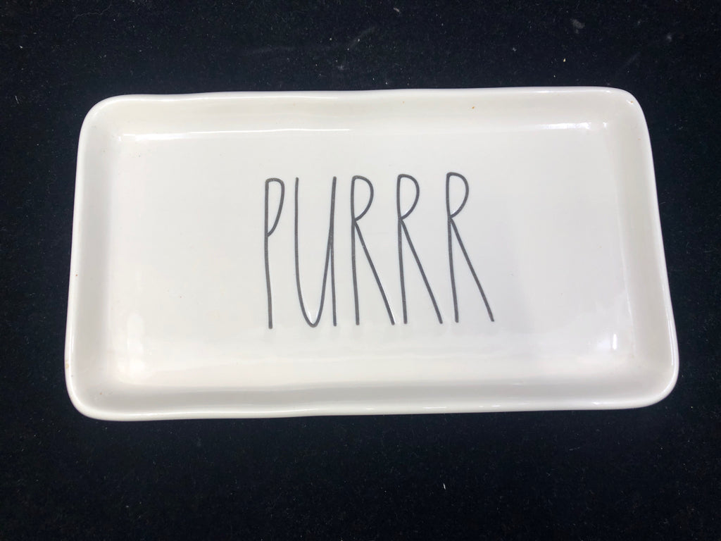 RAE DUNN PURR CATCH TRAY.